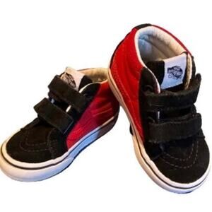 Vans Toddler Boy's 5 Sk8 Mid Reissue V 2 Tone Red & Black Sneakers